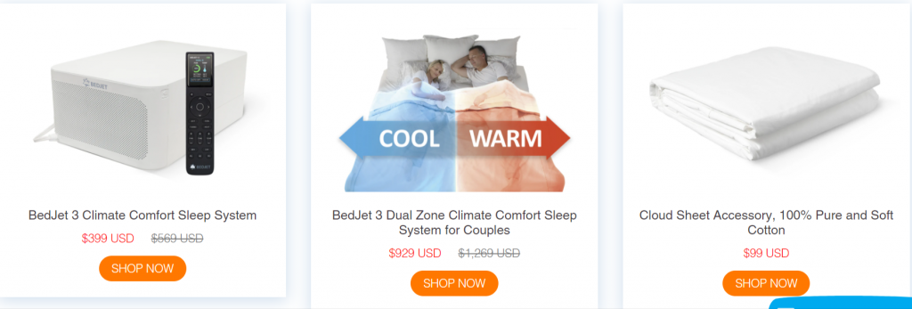 BedJet air based comforting system models