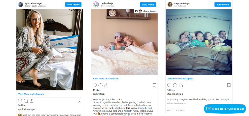 Bedjet Instagram reviews